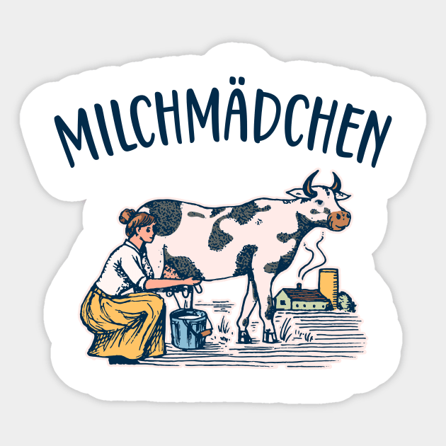 Milchmädchen Molkerei retro Sticker by Foxxy Merch